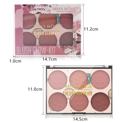 Six-Color Blush Palette | Long-lasting Natural Blush