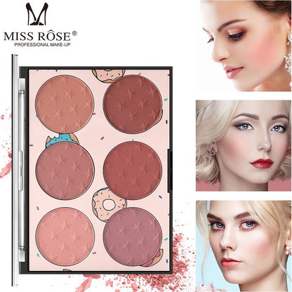 Six-Color Blush Palette | Long-lasting Natural Blush