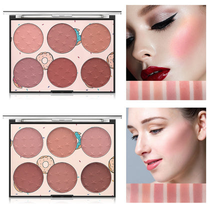 Six-Color Blush Palette | Long-lasting Natural Blush